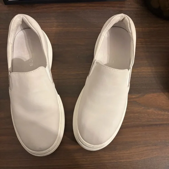 J Slides NYC Aileen Ivory Cream Leather Platform Slip-On Sneakers - Picture 5 of 11